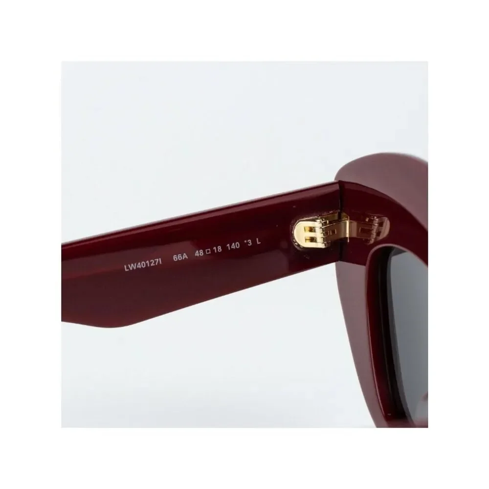 Loewe Women Sunglasses Red Mirror Cat Eye LW40127I ANAGRAM 66A NEW AUTHENTIC